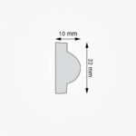 Seina dekoratiivliist LNG-20  22x10mm valge 101 L= 2,40m - Image 2