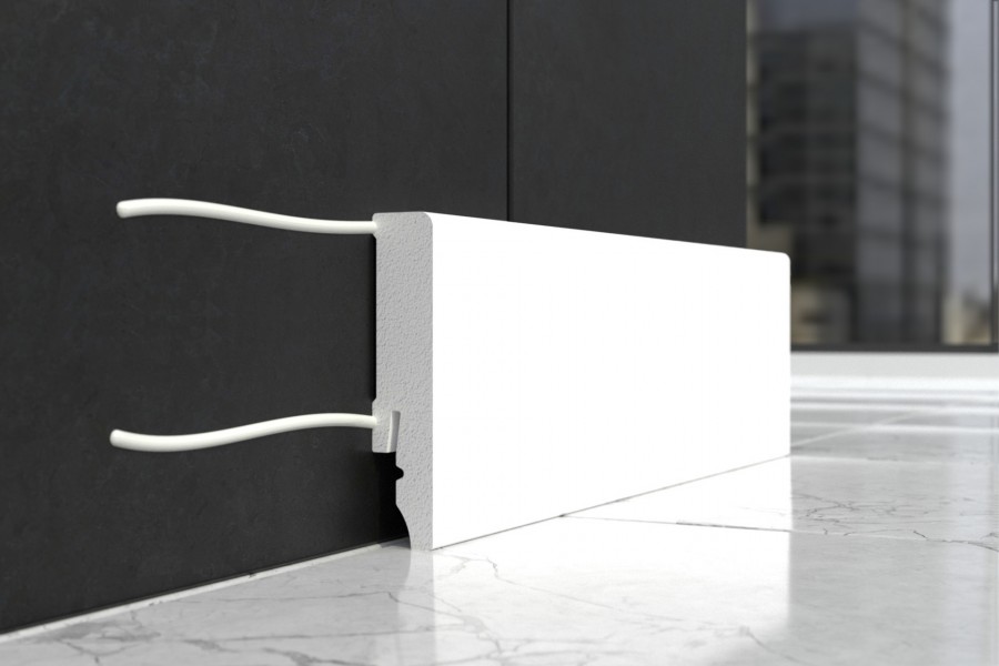 Põrandaliist Elegance   LPC-51  80×14 mm L= 2,44m Valge - Image 1