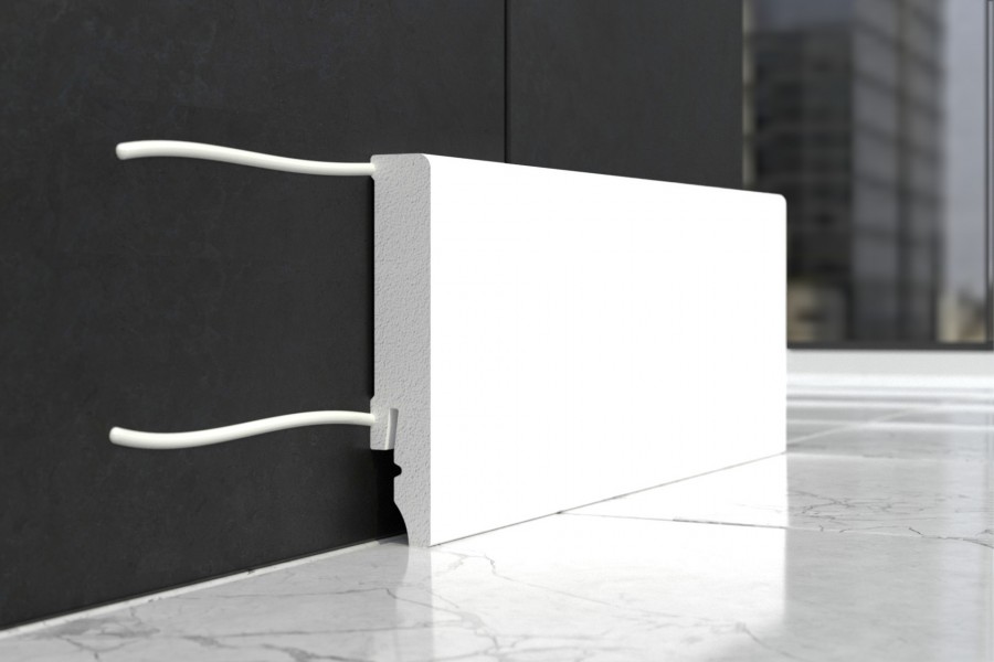 Põrandaliist Elegance LPC-52  100×14 mm L= 2,44m Valge - Image 1