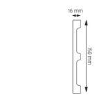 Põrandaliist Elegance LPC-68 150x16mm L= 2,44m valge (värvimiseks) - Image 2