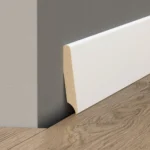 MDF põrandaliist 57x0,8mm L= 2,20m R3 Cezar Basic valge poolmatt RAL 9003 - Image 2